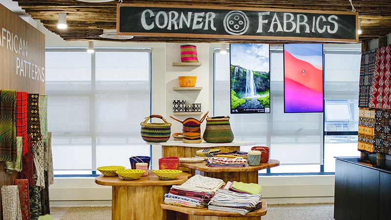 A fabric store at the Innovation Studio in Nairobi