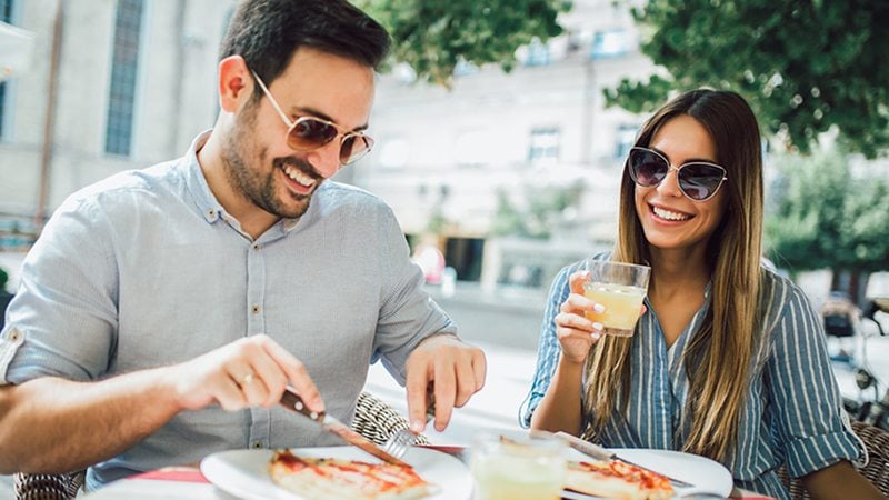 A man and a women dining at the restaurant