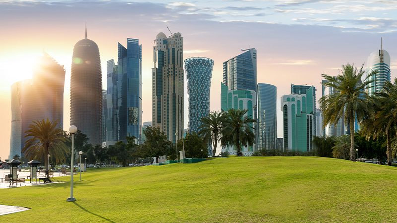 Qatar sunny city landscape