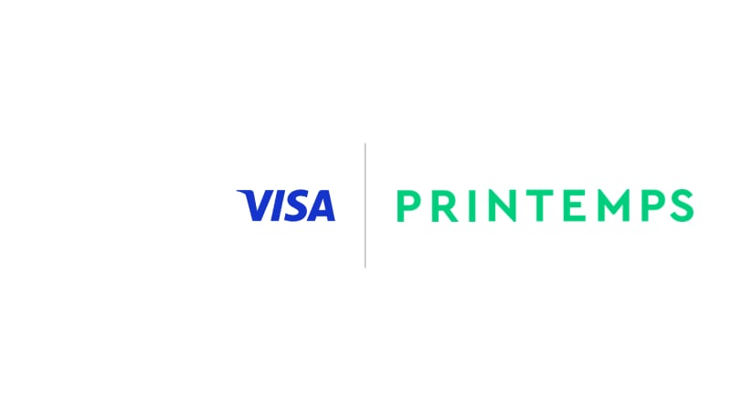 Visa and Printemps logos